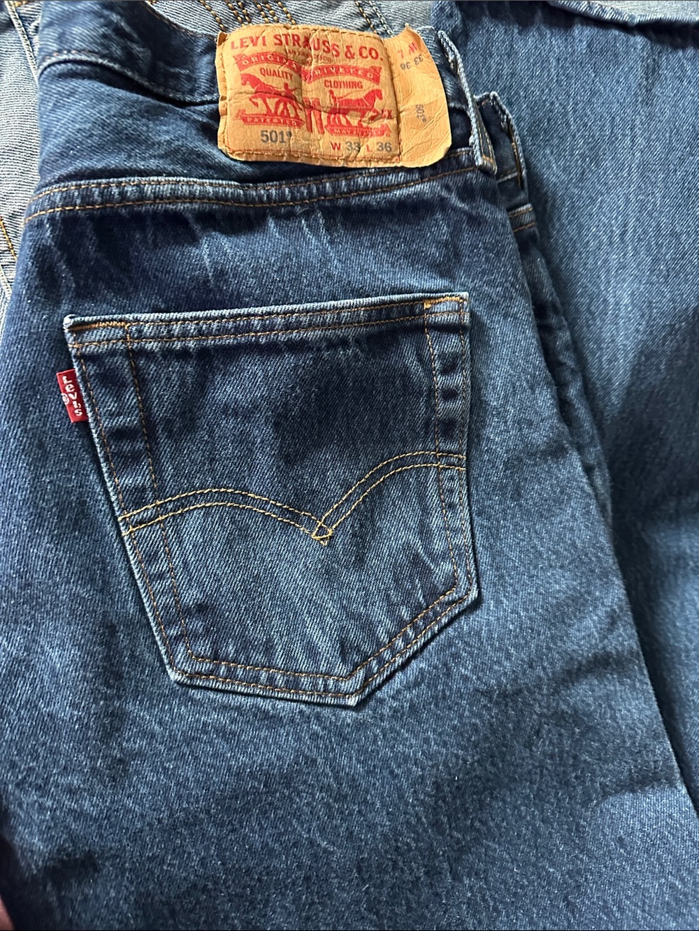 Levi's Slim Straight 501 Men's Jeans in Dark Blue Denim nwot